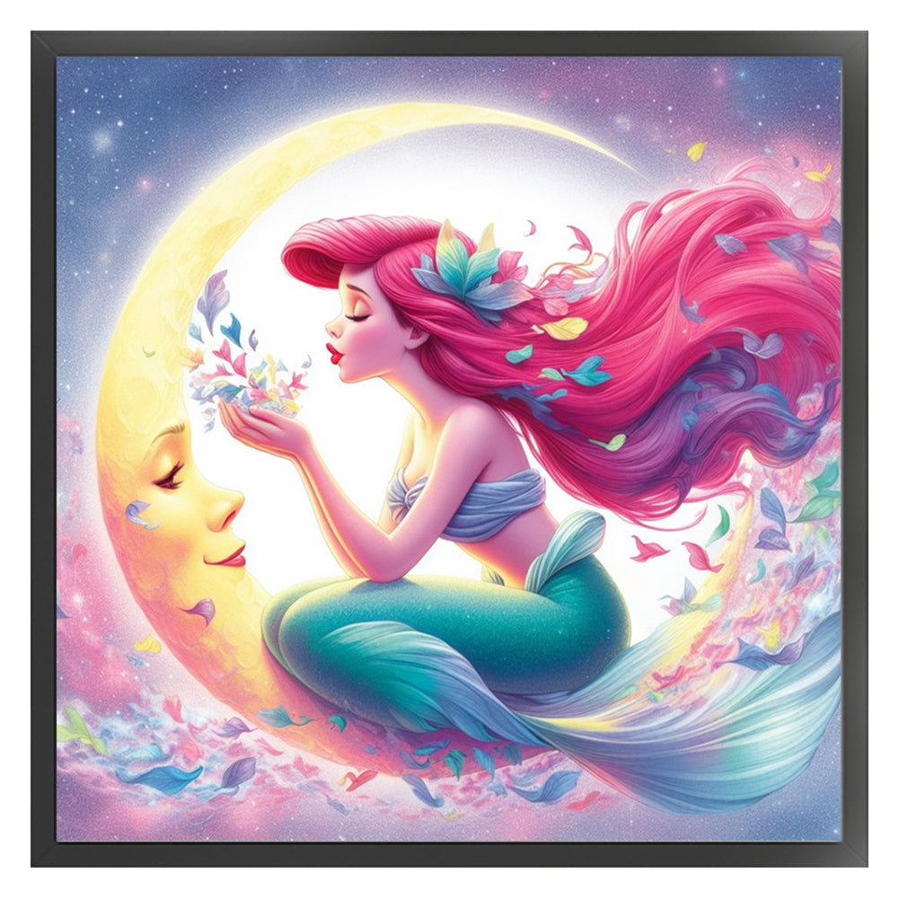 Mermaid Princess Ariel - 18CT Stamped Cross Stitch 30*30CM