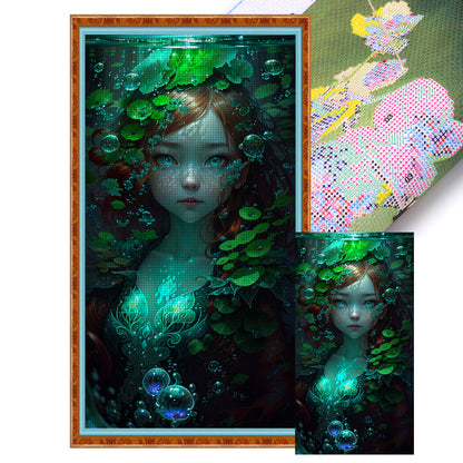 Underwater Weed Girl - 11CT Stamped Cross Stitch 40*75CM