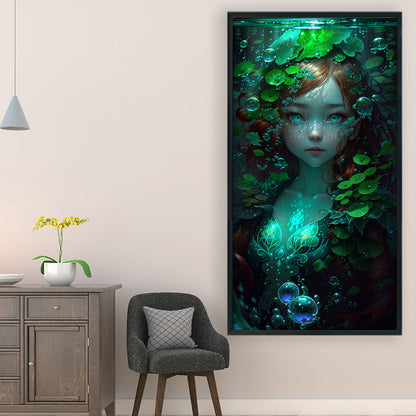 Underwater Weed Girl - 11CT Stamped Cross Stitch 40*75CM