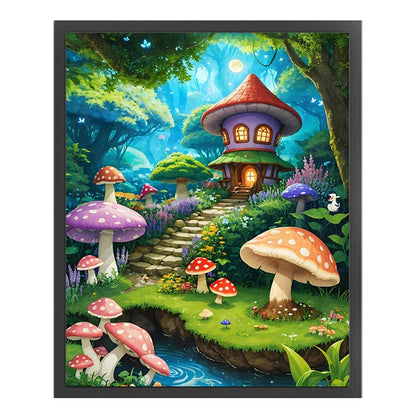 Mushroom House - 11CT Stamped Cross Stitch 40*50CM