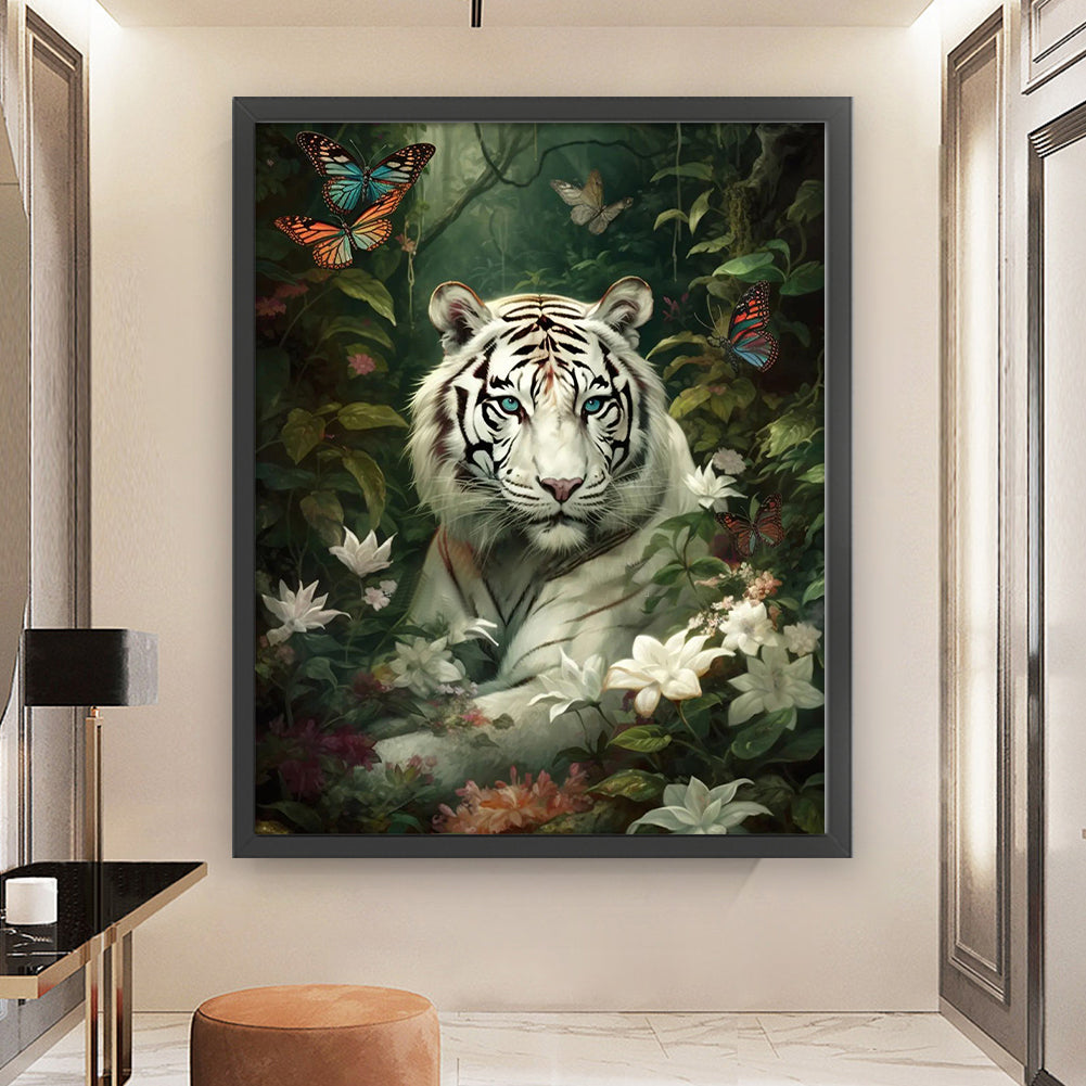 White Tiger - 11CT Stamped Cross Stitch 50*60CM