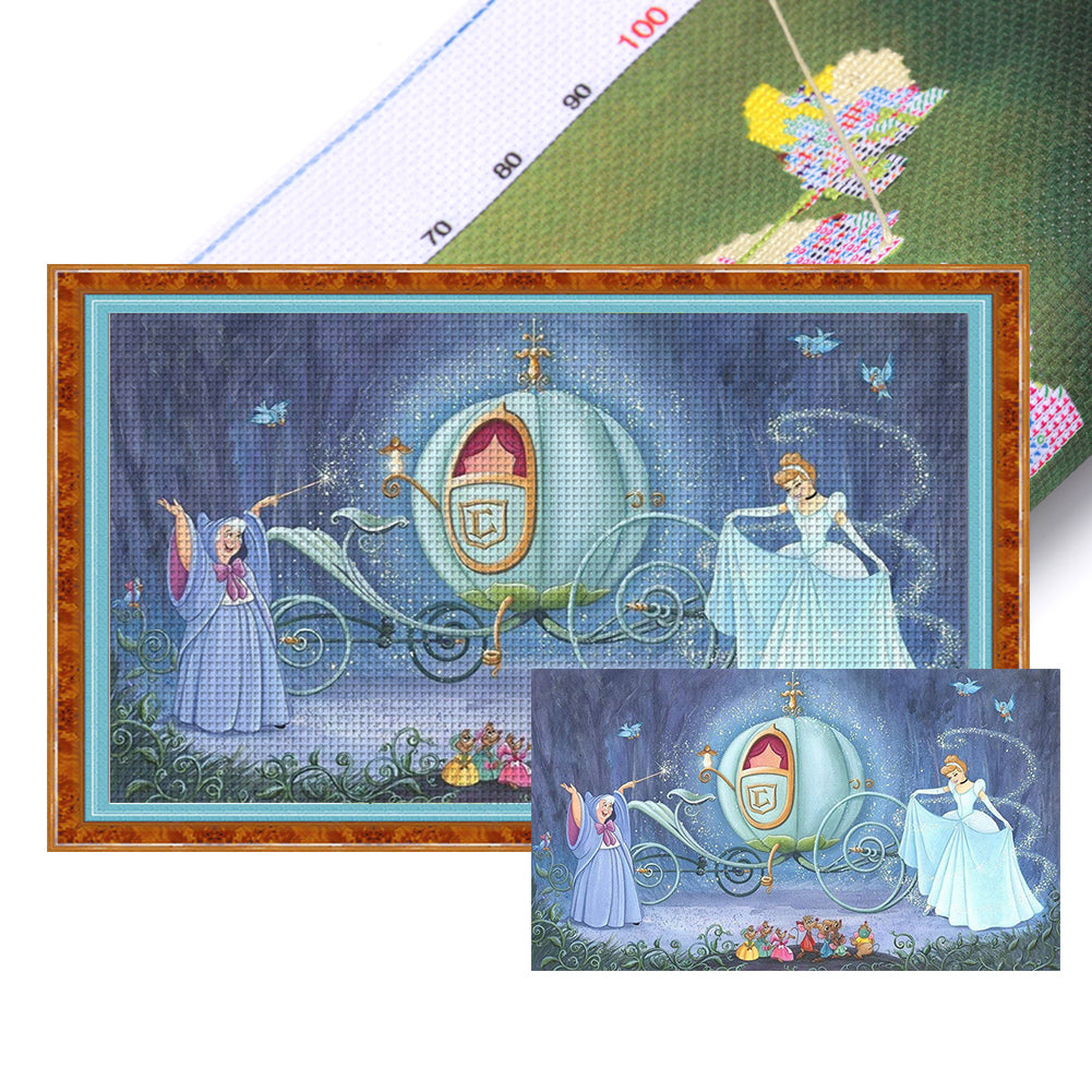 Cinderella And Fairy Godmother - 11CT Stamped Cross Stitch 67*40CM