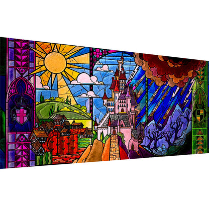 Glass Painting-Hogwarts - 11CT Stamped Cross Stitch 100*50CM