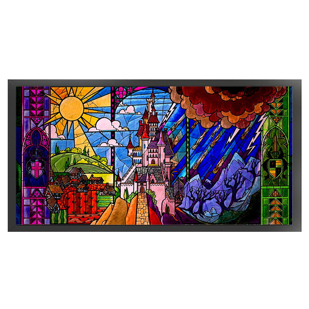 Glass Painting-Hogwarts - 11CT Stamped Cross Stitch 100*50CM