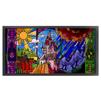Glass Painting-Hogwarts - 11CT Stamped Cross Stitch 100*50CM