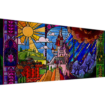Glass Painting-Hogwarts - 11CT Stamped Cross Stitch 100*50CM