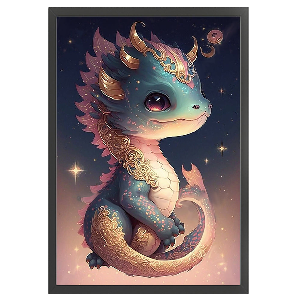 Cute Little Dragon - 14CT Stamped Cross Stitch 40*60CM