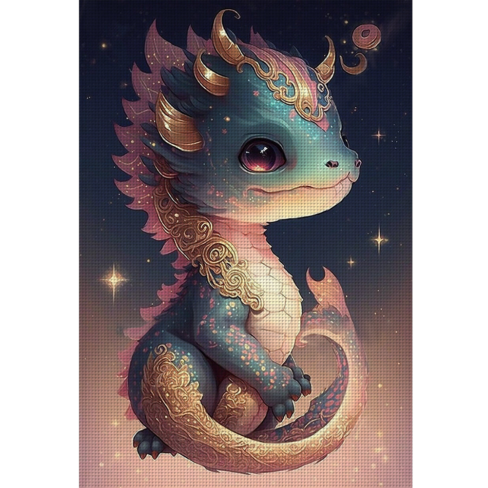 Cute Little Dragon - 14CT Stamped Cross Stitch 40*60CM