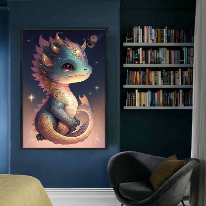 Cute Little Dragon - 14CT Stamped Cross Stitch 40*60CM