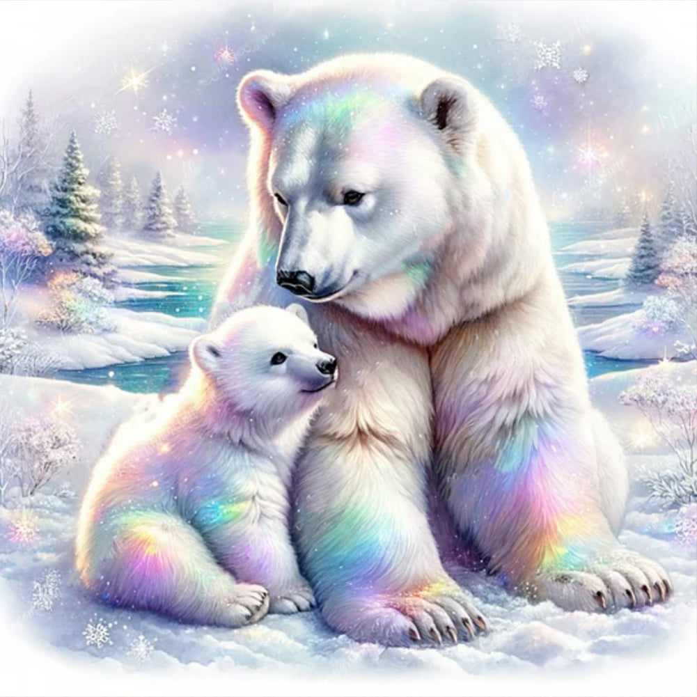 Polar Bear - Full Round Drill Diamond Painting 50*50CM