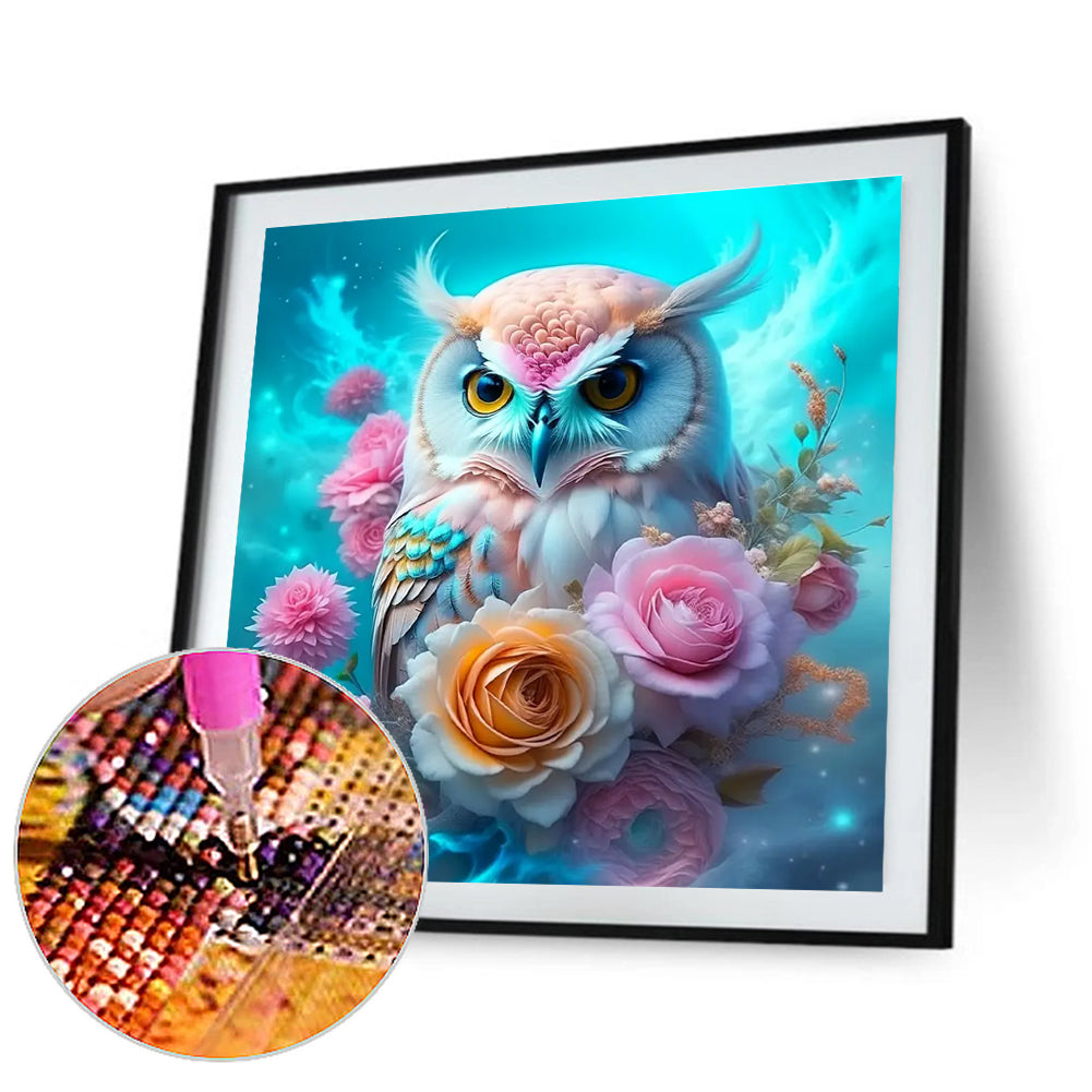 Owl - Full Round Drill Diamond Painting 50*50CM