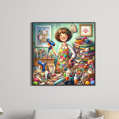 Sewing Begins - Full Round Drill Diamond Painting 50*50CM