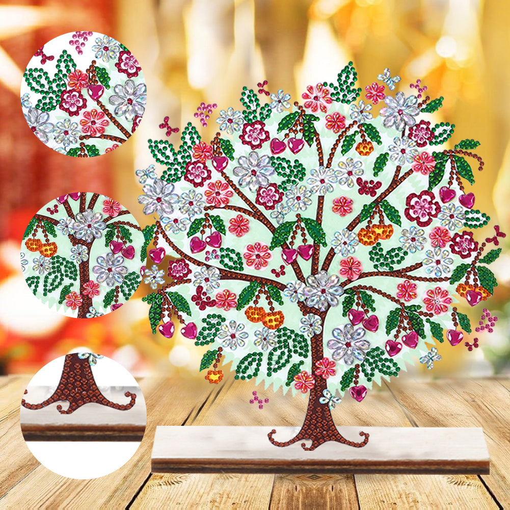 Special Shape Single-Side Desktop Diamond Art Home Decor (Love Flower Tree)