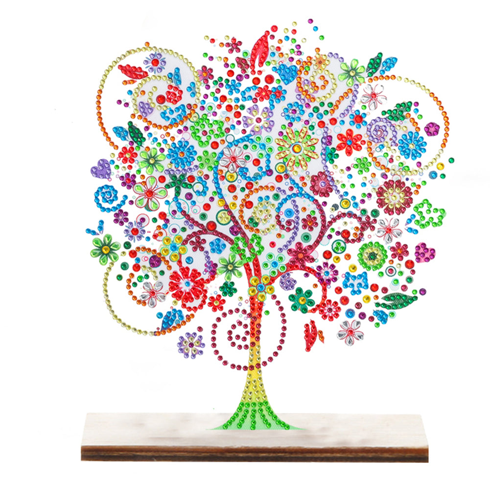 Special Shape Single-Side Desktop Diamond Art Home Decor (Colored Tree Of Life)