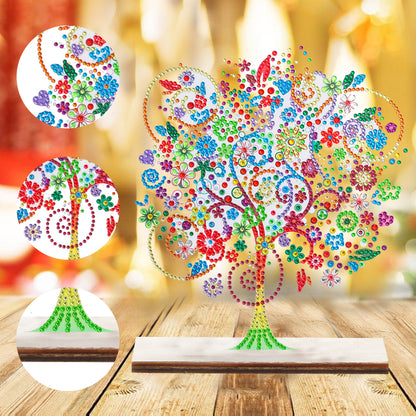 Special Shape Single-Side Desktop Diamond Art Home Decor (Colored Tree Of Life)