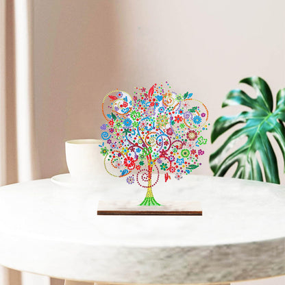 Special Shape Single-Side Desktop Diamond Art Home Decor (Colored Tree Of Life)