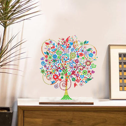 Special Shape Single-Side Desktop Diamond Art Home Decor (Colored Tree Of Life)