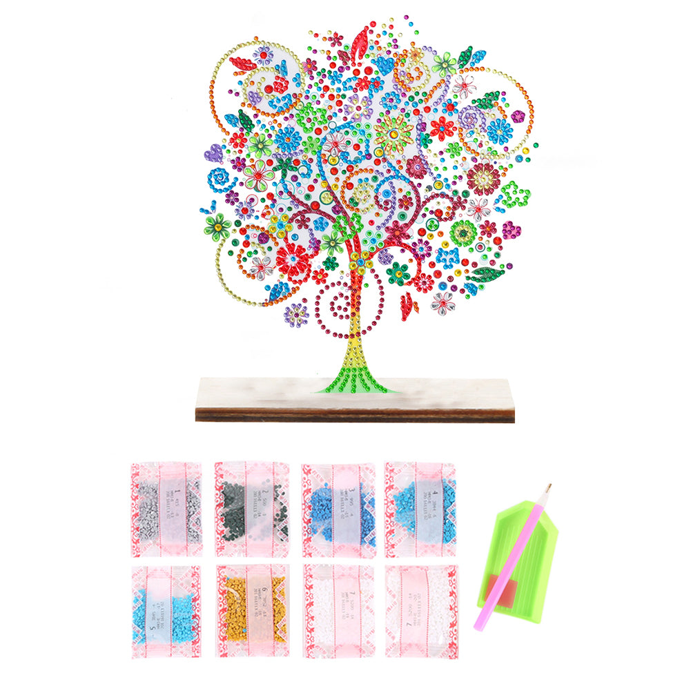 Special Shape Single-Side Desktop Diamond Art Home Decor (Colored Tree Of Life)