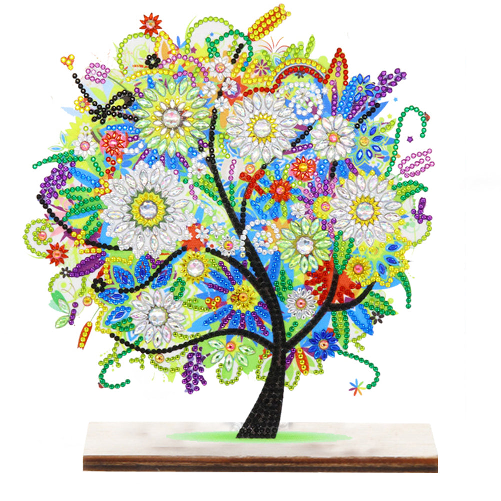 Special Shape Single-Side Desktop Diamond Art Decor (Colourful Tree Of Life)