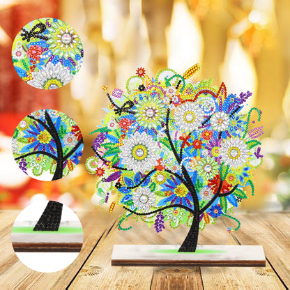 Special Shape Single-Side Desktop Diamond Art Decor (Colourful Tree Of Life)