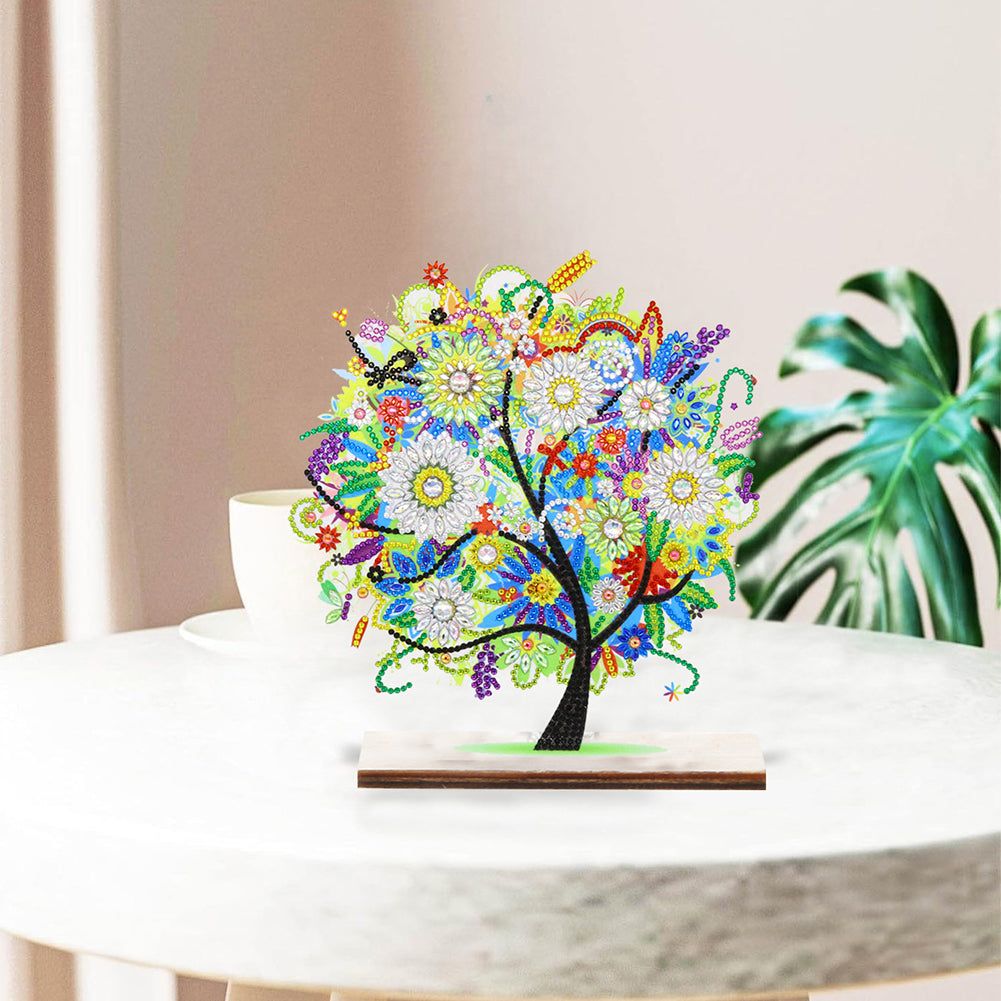 Special Shape Single-Side Desktop Diamond Art Decor (Colourful Tree Of Life)