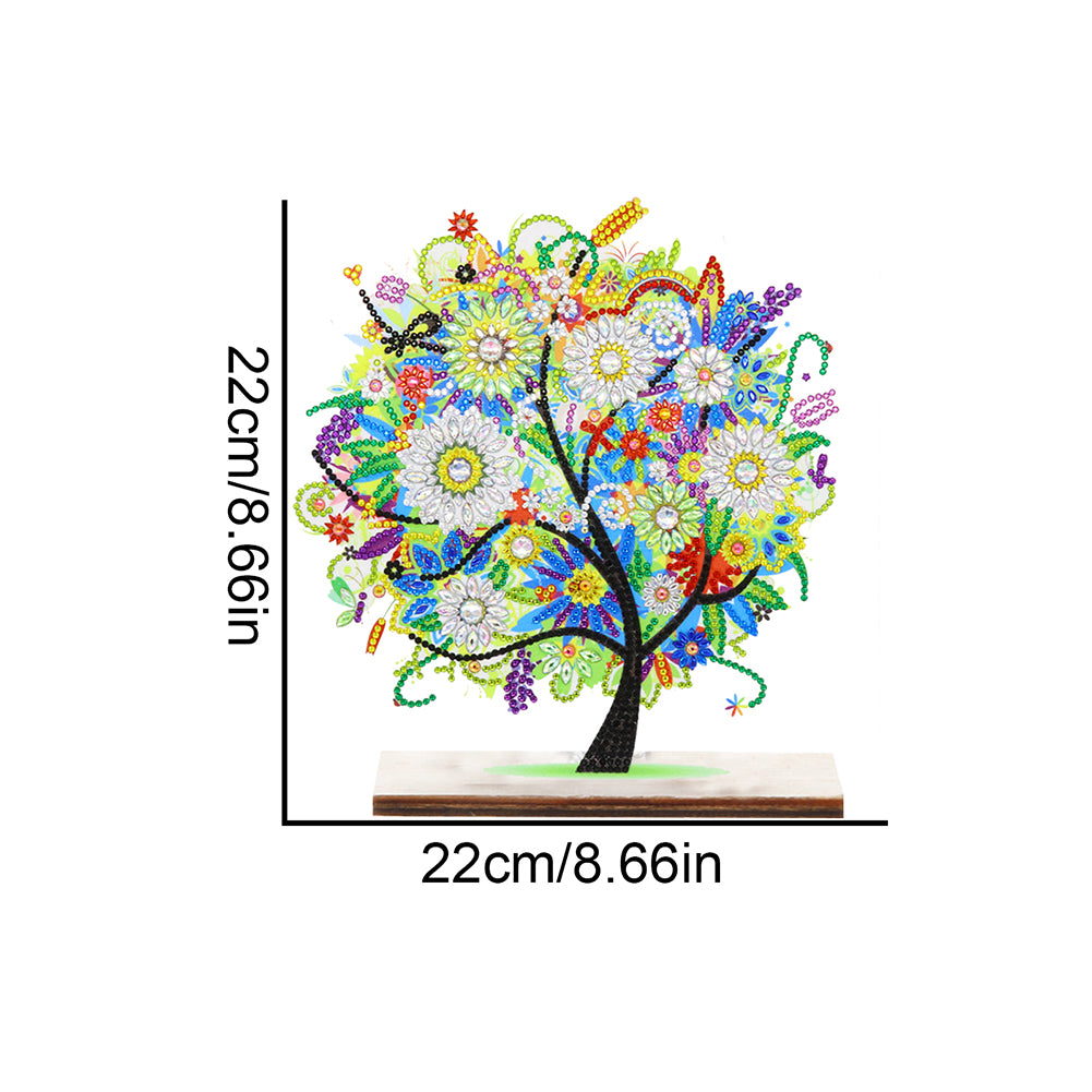 Special Shape Single-Side Desktop Diamond Art Decor (Colourful Tree Of Life)