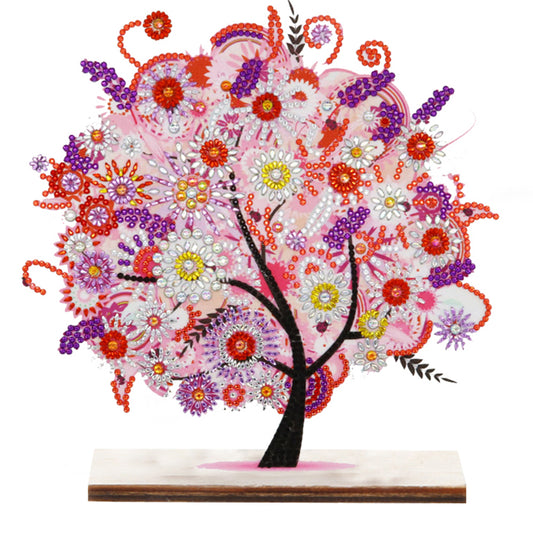 Special Shape Single-Side Desktop Diamond Art Home Decor (Pink Tree Of Life)