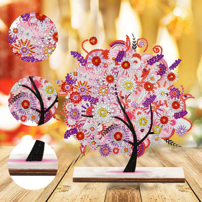 Special Shape Single-Side Desktop Diamond Art Home Decor (Pink Tree Of Life)