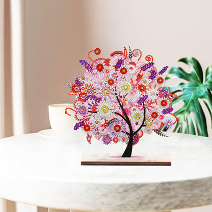 Special Shape Single-Side Desktop Diamond Art Home Decor (Pink Tree Of Life)