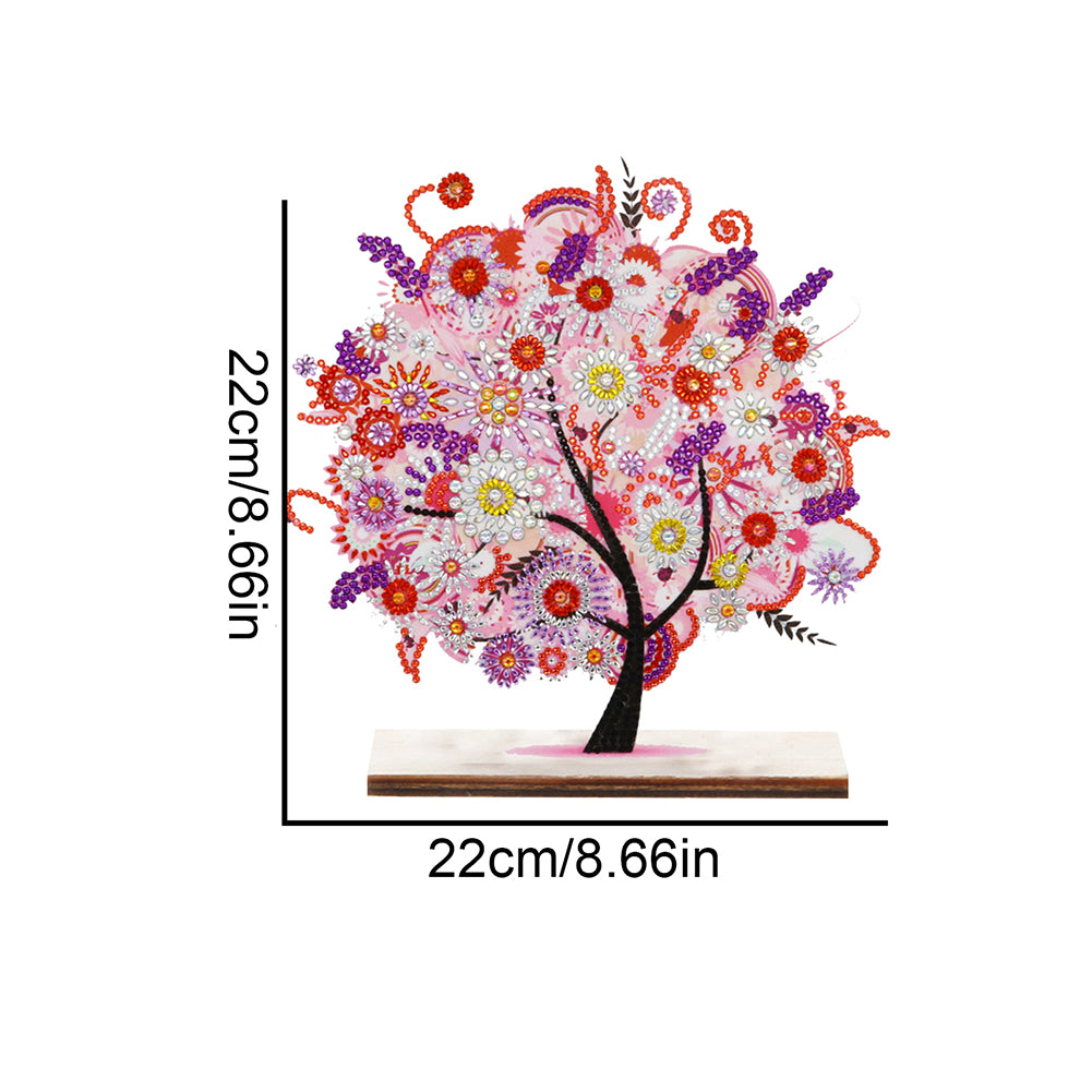 Special Shape Single-Side Desktop Diamond Art Home Decor (Pink Tree Of Life)