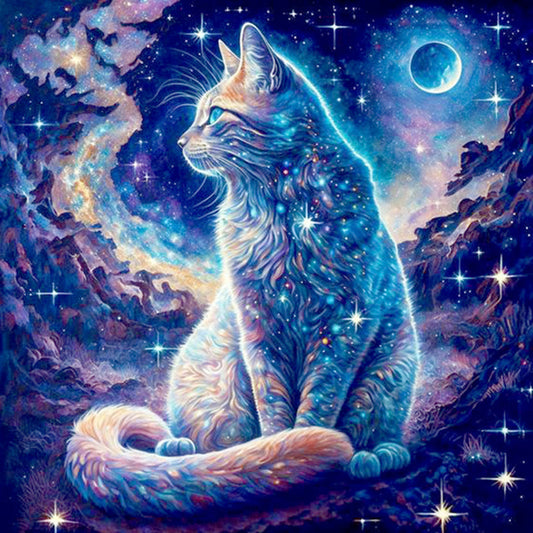 Star Cat - Full Round Drill Diamond Painting 30*30CM