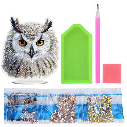 White Head Owl Special Shape Desktop Diamond Art Kits Desktop Decor (Cute Owl)