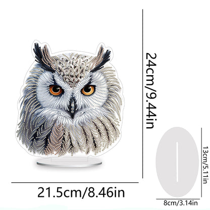 White Head Owl Special Shape Desktop Diamond Art Kits Desktop Decor (Cute Owl)