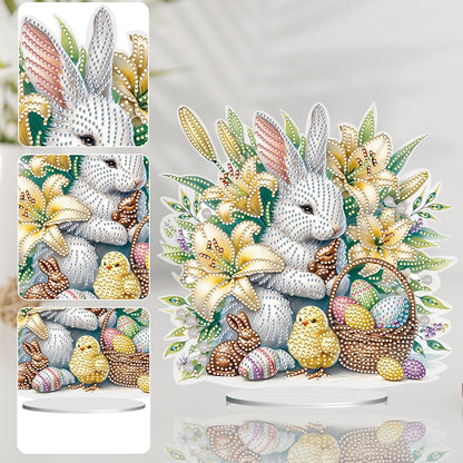 Special Shape Easter Rabbit Egg Flower Desktop Diamond Art Home Decor (LL140)