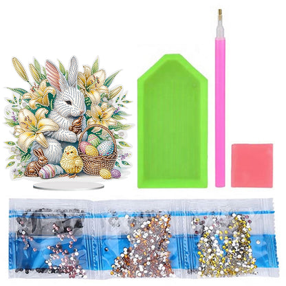 Special Shape Easter Rabbit Egg Flower Desktop Diamond Art Home Decor (LL140)