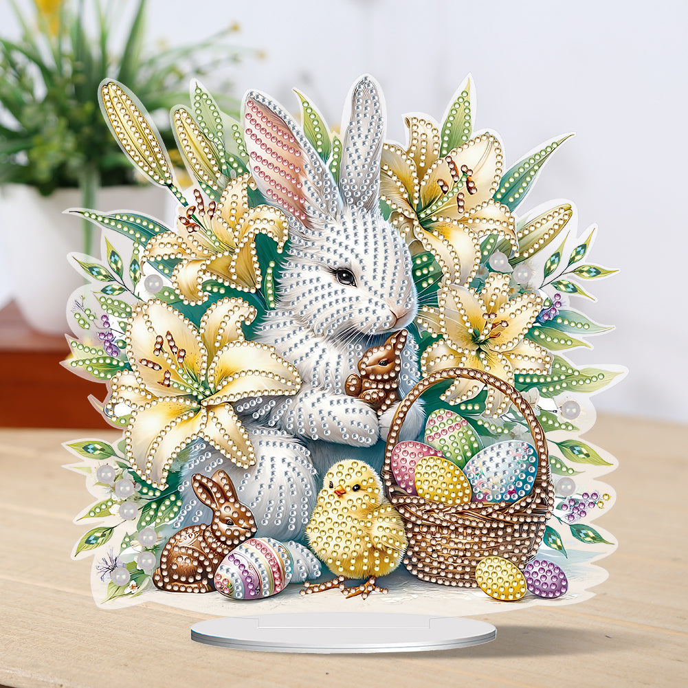 Special Shape Easter Rabbit Egg Flower Desktop Diamond Art Home Decor (LL140)