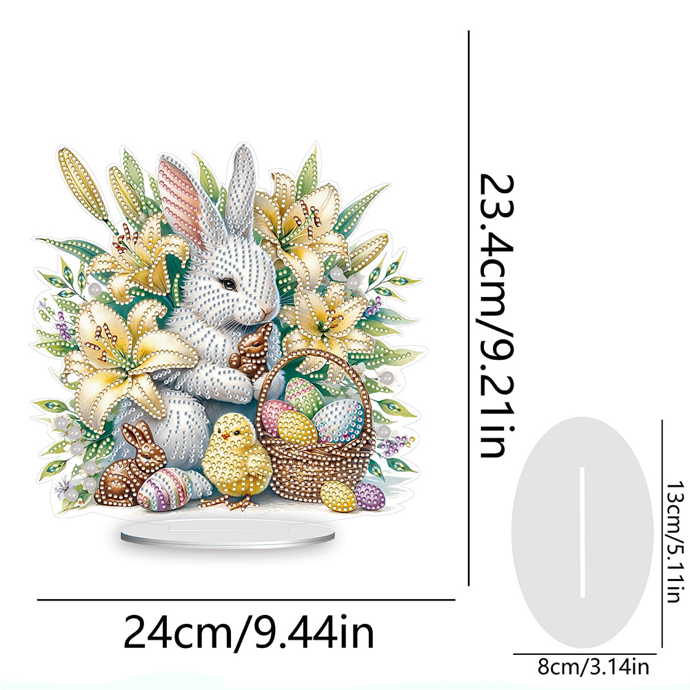 Special Shape Easter Rabbit Egg Flower Desktop Diamond Art Home Decor (LL140)