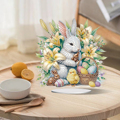 Special Shape Easter Rabbit Egg Flower Desktop Diamond Art Home Decor (LL140)