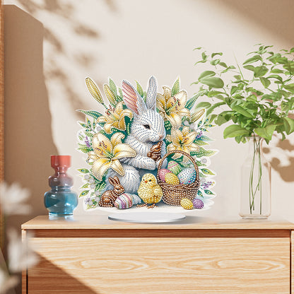 Special Shape Easter Rabbit Egg Flower Desktop Diamond Art Home Decor (LL140)