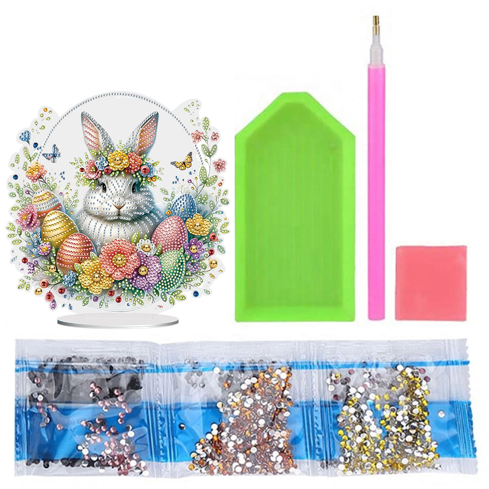 Special Shape Easter Rabbit Egg Flower Desktop Diamond Art Home Decor (LL141)