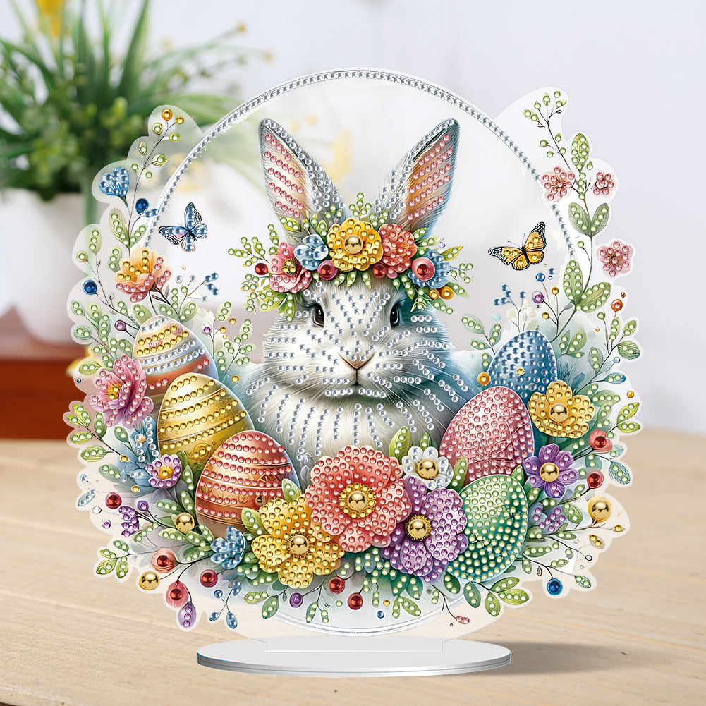 Special Shape Easter Rabbit Egg Flower Desktop Diamond Art Home Decor (LL141)