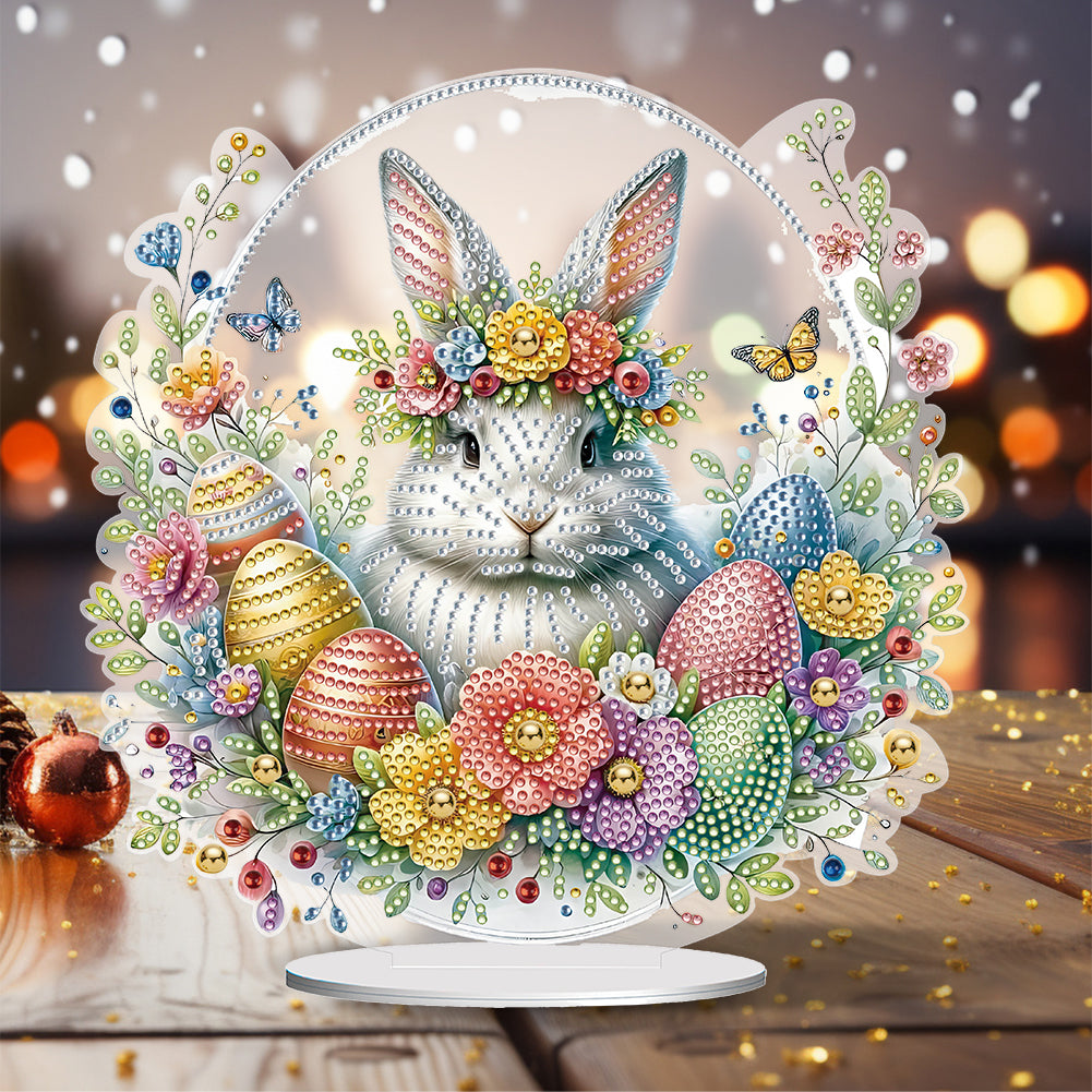 Special Shape Easter Rabbit Egg Flower Desktop Diamond Art Home Decor (LL141)