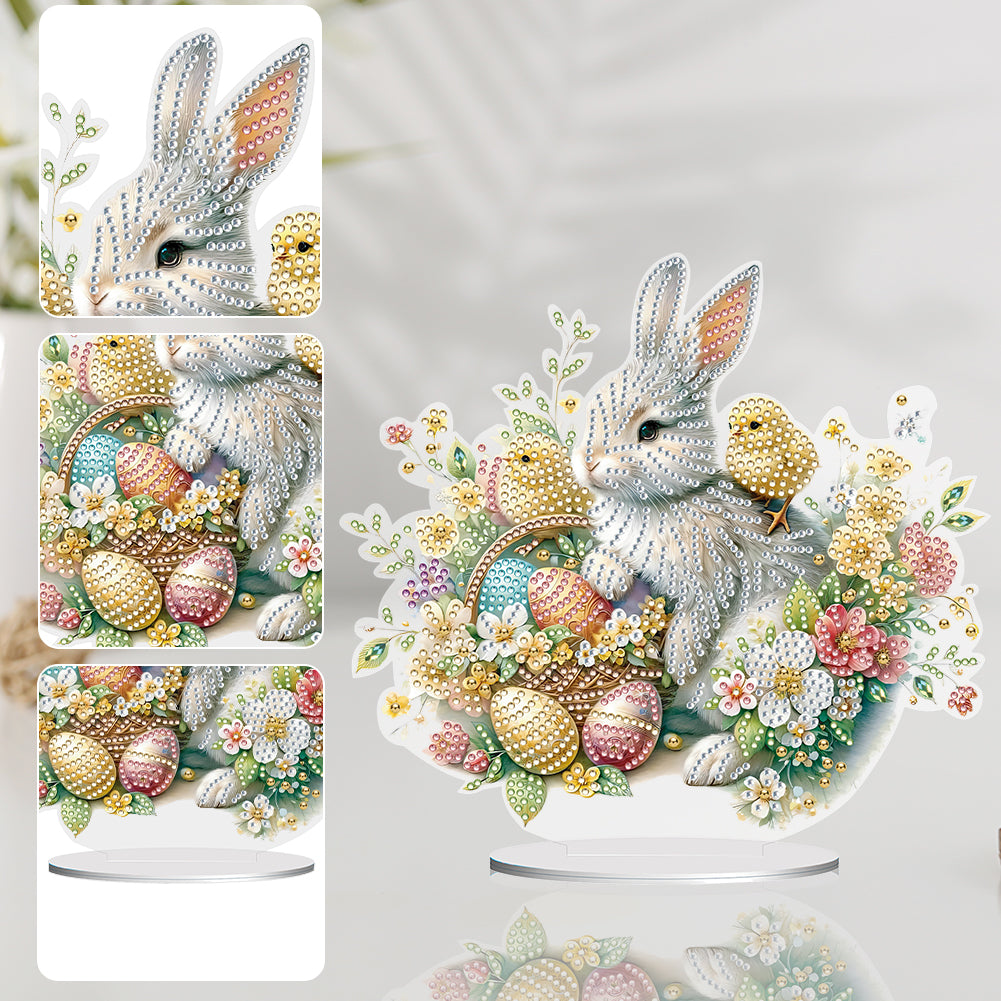 Special Shape Easter Rabbit Egg Flower Desktop Diamond Art Home Decor (LL142)