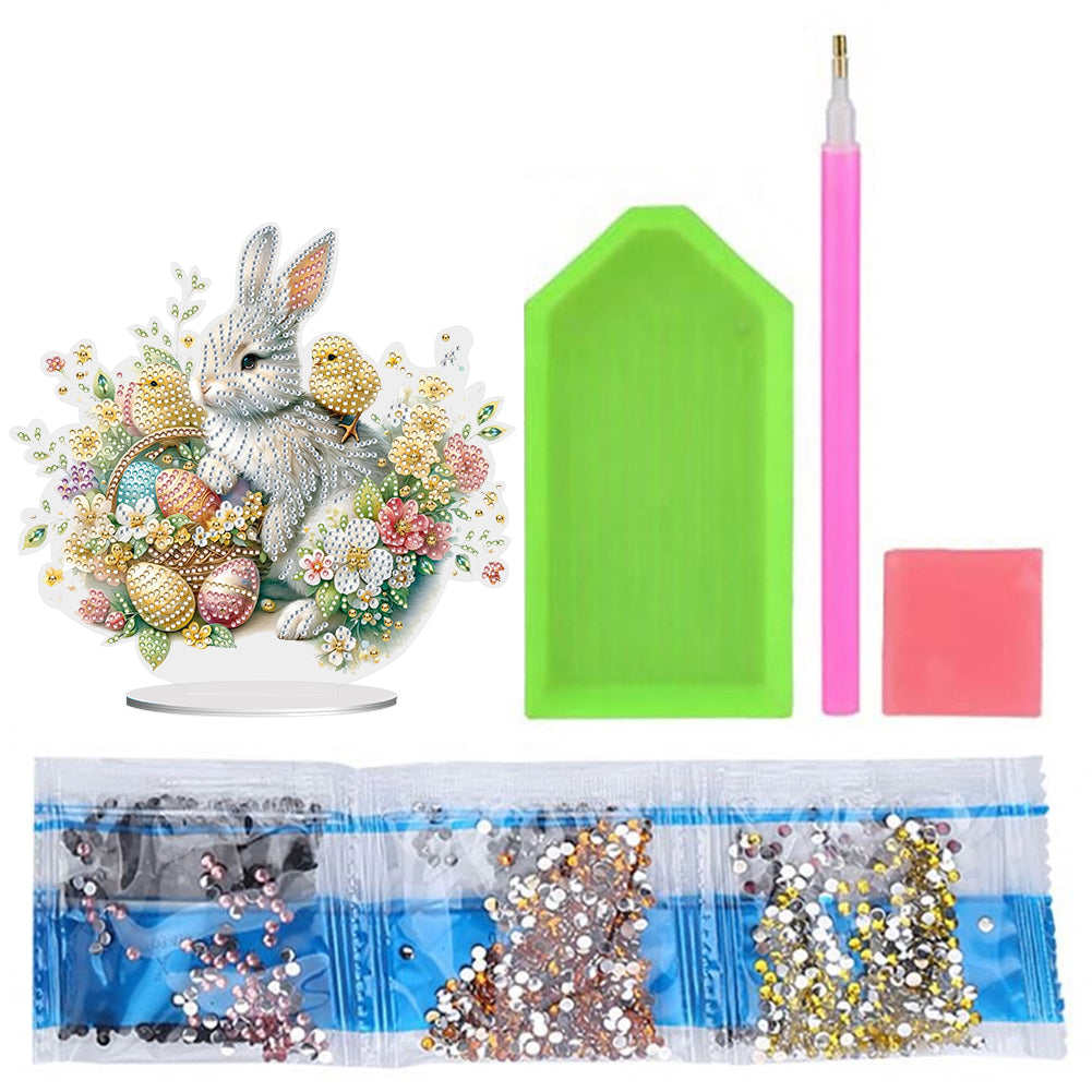 Special Shape Easter Rabbit Egg Flower Desktop Diamond Art Home Decor (LL142)