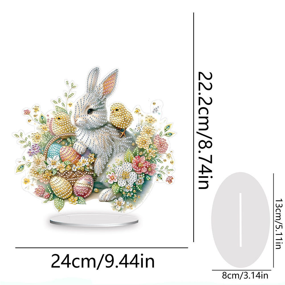 Special Shape Easter Rabbit Egg Flower Desktop Diamond Art Home Decor (LL142)