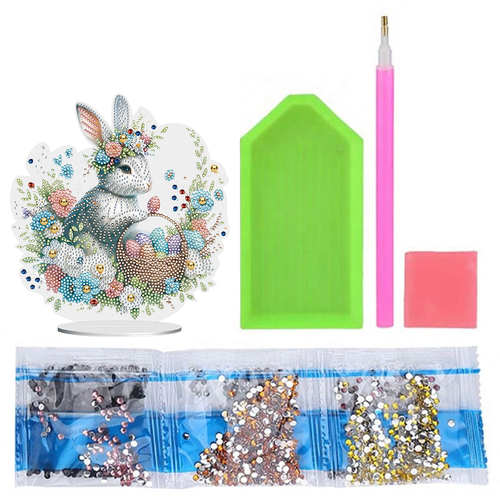 Special Shape Easter Rabbit Egg Flower Desktop Diamond Art Home Decor (LL143)