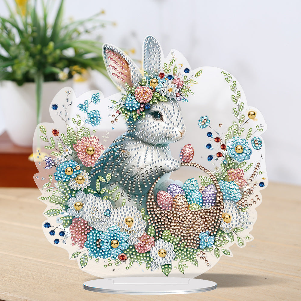 Special Shape Easter Rabbit Egg Flower Desktop Diamond Art Home Decor (LL143)