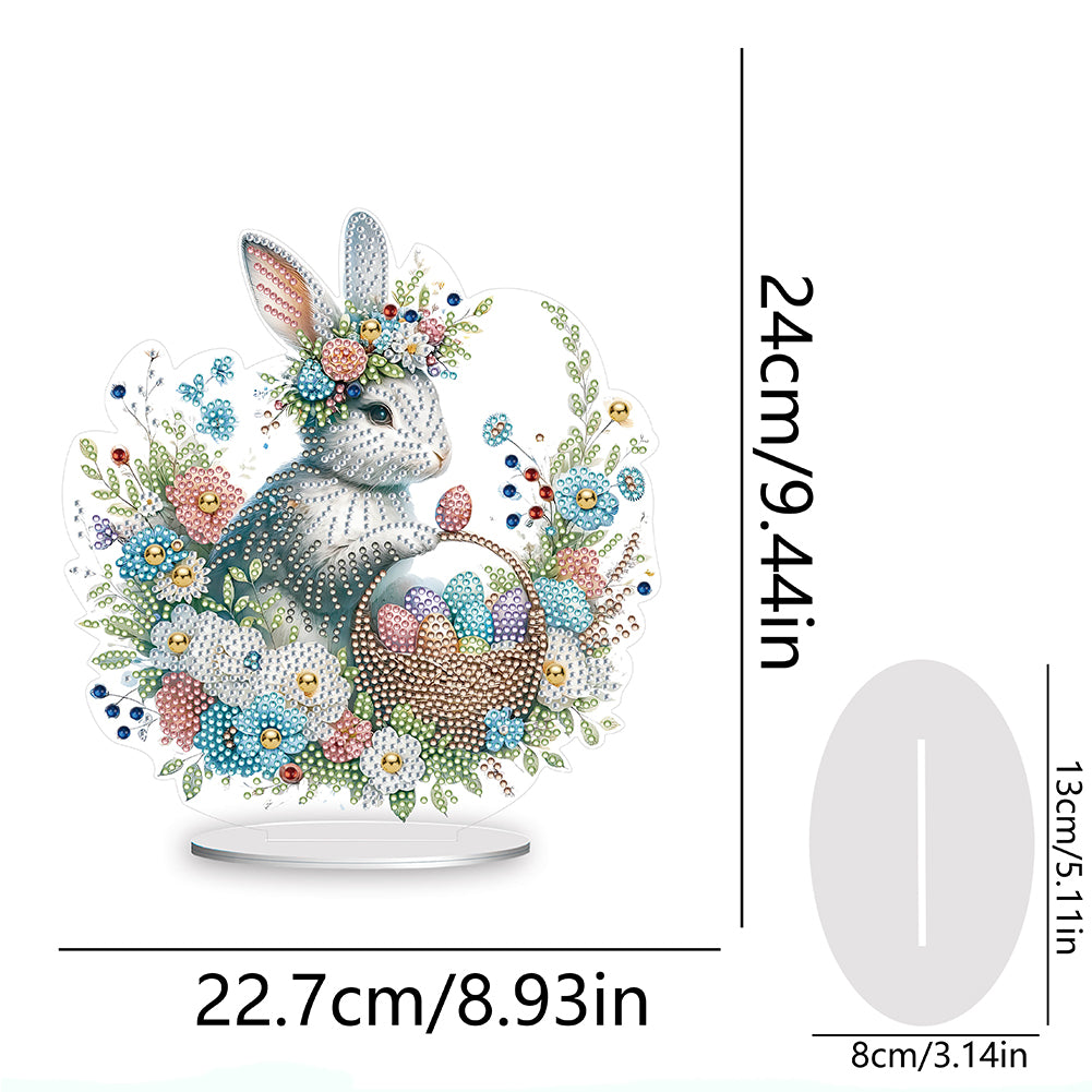 Special Shape Easter Rabbit Egg Flower Desktop Diamond Art Home Decor (LL143)