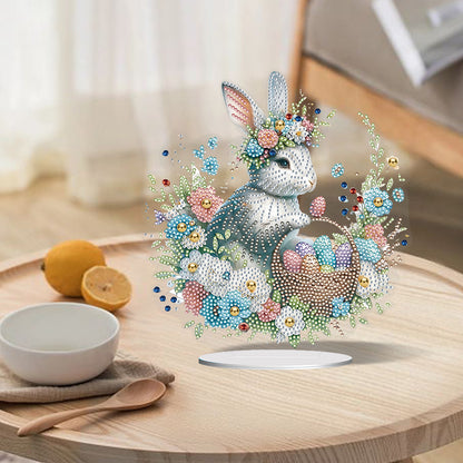 Special Shape Easter Rabbit Egg Flower Desktop Diamond Art Home Decor (LL143)