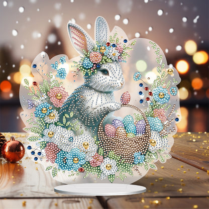 Special Shape Easter Rabbit Egg Flower Desktop Diamond Art Home Decor (LL143)